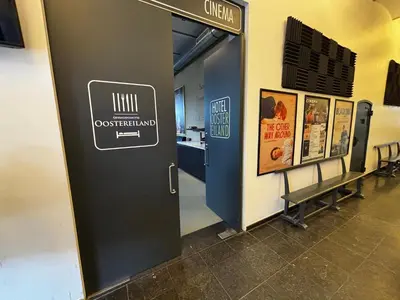 a door in a hospital with a sign on it at Hotel Oostereiland in Hoorn
