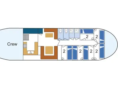 a floor plan of a house with at Tjalkjacht Pelikaan Volendam in Volendam