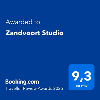 a blue screen with the text awarded to zambot studio at Zandvoort Studio in Zandvoort