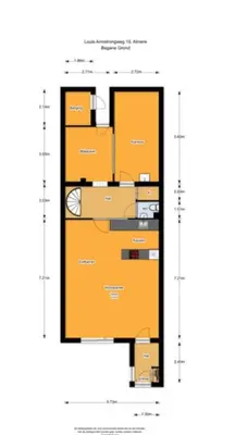 a plan of a house at Family house next to train and close to Amsterdam and Schiphol in Almere