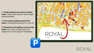 a screenshot of a cell phone with a map at Hotel Royal in Noordwijk
