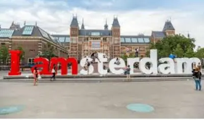 a large sign that says berlin in front of a building at Bungalow Haarlem Amsterdam with jacuzzi in Vijfhuizen