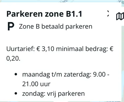 a screenshot of a cell phone with the words pavement zone b at Poelgeeststraat in Leiden