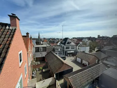 an aerial view of a city with roofs at Maisonnette Indysenne in Zandvoort