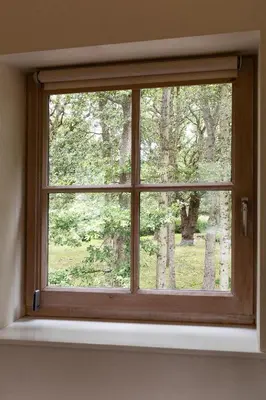 a window with a view of a forest at Bosvilla Kennemerduinen in IJmuiden