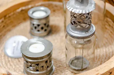 a glass jar with a stopper on a wooden table at Suite-Suite luxury private guesthouse in Zandvoort