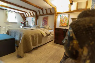 a bedroom with a large bed in a room at Bed & Breakfast of Art in Amsterdam