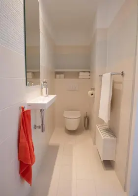 a bathroom with a white toilet and a sink at Waterland Hoge Huis in Monnickendam