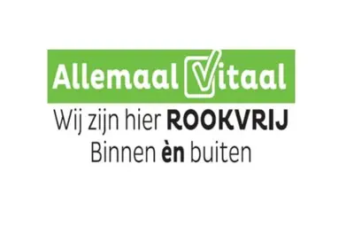 a green and white sign with the words alhamni virtual and wkhiter at Familiehuis Achter de Duijnhoeve Bakkum in Zuidbakkum