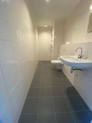 a bathroom with a sink and a toilet at Greenstay in Amsterdam
