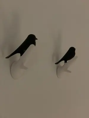 two black birds sitting on a white wall at In The Heart of Zandvoort in Zandvoort