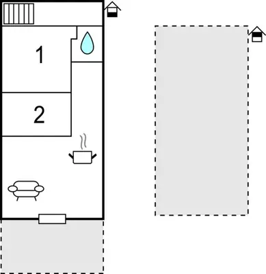 an image of a diagram of a kitchen with two counters at Lovely Ship In Aalsmeer With Kitchen in Aalsmeer