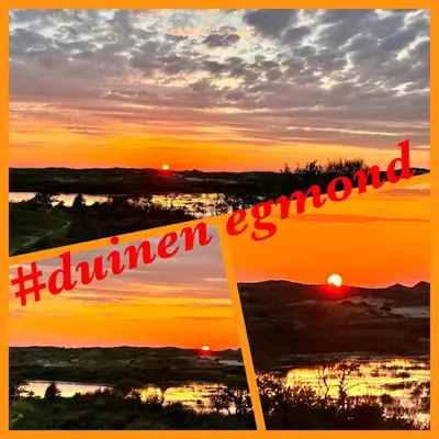 two pictures of a sunset with the words hallengrowth at B&B Joeys place in Egmond aan Zee