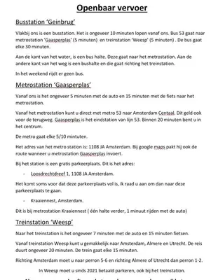 a screenshot of a page of a document at Landelijk appartement in een mooi recreatiegebied in Abcoude