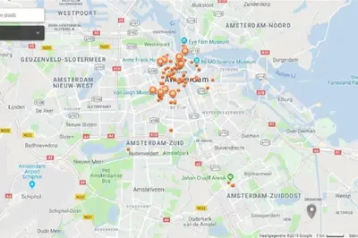 a map of australia with a bunch of orange dots at Landelijk appartement in een mooi recreatiegebied in Abcoude