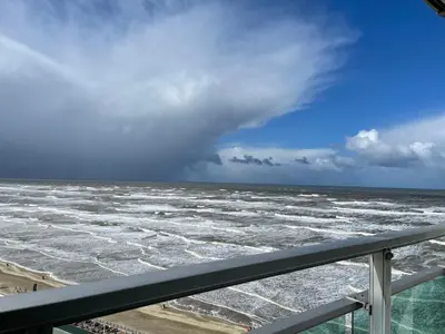 a view of the ocean from a cruise ship at The wave in Zandvoort