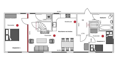 a floor plan of a house at Appartement Aqua in Oude Wetering