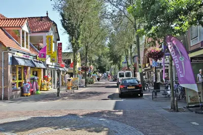 a street in a town with a car parked on the street at Villa Prinsenhof # Vierentwintig in Bergen