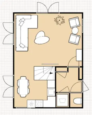 a drawing of a floor plan of a house at Bendalong Noordwijk in Noordwijk