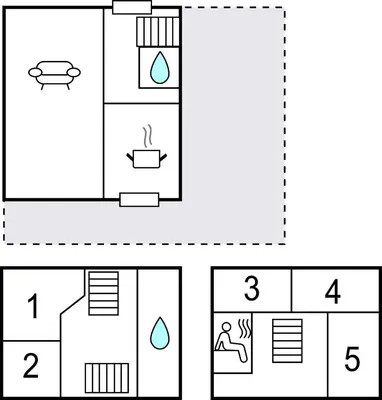 a diagram of a house showing the stages of multiplication at 'T Sterntje in Bergen aan Zee