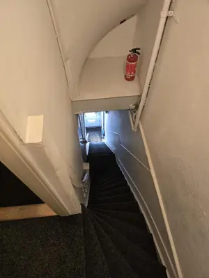 a view of a staircase in a building at Adam's loft in Amsterdam