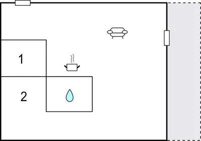 a diagram of a box with a drop of water at Zeebalkon in Bergen aan Zee