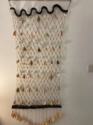 a display of shells on a wall at Gartenblick in Zandvoort