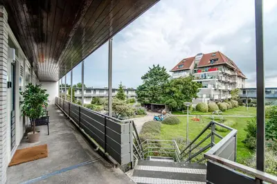 a view from the balcony of a building at The Shell Apartment in Zandvoort