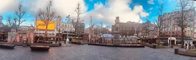 a view of a city street with buildings at Hotel Oscar in Amsterdam