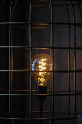 a light bulb in front of a window at Cavallaro Hotel in Haarlem
