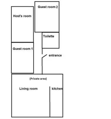 a block diagram of a house at MICHELLE, not for parties, not a hotel, room with shared bathroom, no kitchen in Amsterdam