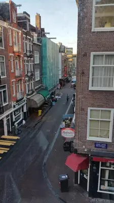 a view of a city street with buildings at MICHELLE, not for parties, not a hotel, room with shared bathroom, no kitchen in Amsterdam