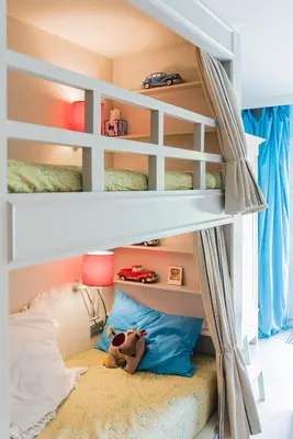a bunk bed in a childs bedroom at Flo's Atelier - Family studio NOTE studio is adjacent to Flo's apartment in Amsterdam