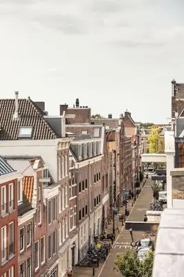 an aerial view of a city street with buildings at New! Private Authentic Apartment In City Centre! in Amsterdam