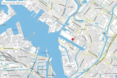 a map of a city with a red dot at Bens The Highdocks in Amsterdam