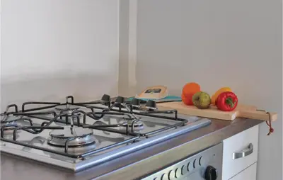 a stove top oven sitting on top of a kitchen counter at Holiday Home Breukelen in Breukelen