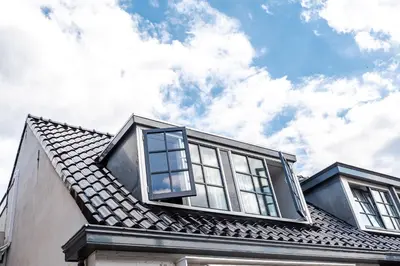 two windows on the roof of a house at 't Duinpannetje in Zandvoort