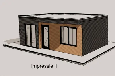 a rendering of a tiny house on a diagram at Het Zonnetje in Wijk aan Zee