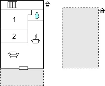 an image of a diagram of a kitchen with a stove at 2 Bedroom Stunning Ship In Aalsmeer in Aalsmeer