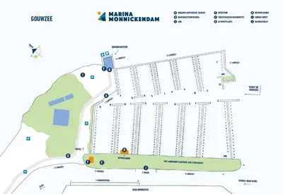 a map of the proposed renovations to the marina nourishment at 6 personen luxe houseboat Splendid Monnickendam nabij Amsterdam in Monnickendam