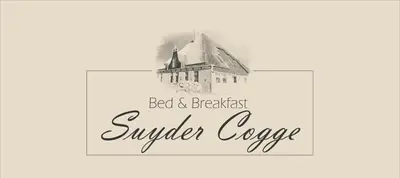 a black and white sketch of a building with the wordsbed and breakfast supper cargo at B&B Suyder Cogge in Hem