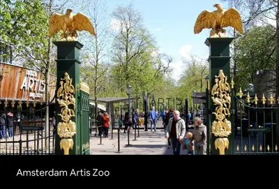 a group of people walking through a gate at an amusement park at Wellness bungalow with jacuzzi &sauna&private garden near Amsterdam in Vijfhuizen