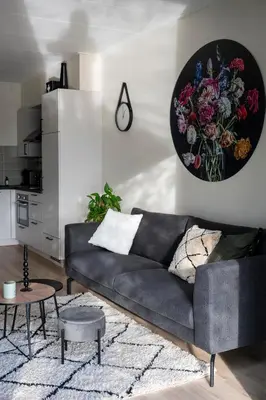 a living room with a couch and a painting on the wall at 5 persons Tulpenacker Comfort in Roelofarendsveen