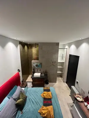a room with a bed and a sink in it at Boutique Amsterdam Homestay in Amsterdam
