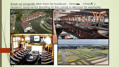 a collage of three pictures of a boat facility at Vakantiewoning De Koolboet in Koedijk