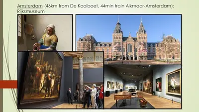 a collage of photos of a museum with paintings at Vakantiewoning De Koolboet in Koedijk