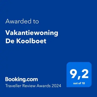 a screenshot of a phone with the text awarded to vanillingiving de koord at Vakantiewoning De Koolboet in Koedijk