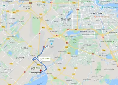 a close up of a map of a city at Quiet Waterloft near Amsterdam and Schiphol WS17 in Aalsmeer