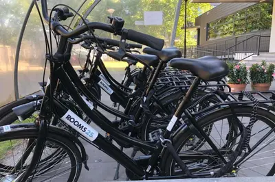 a couple of bikes parked next to each other at Rooms25 in Amsterdam