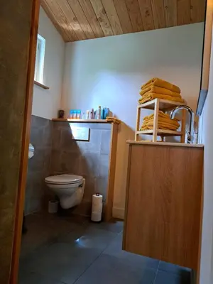 a bathroom with a toilet and a sink at Het Buitenleven in Spaarndam